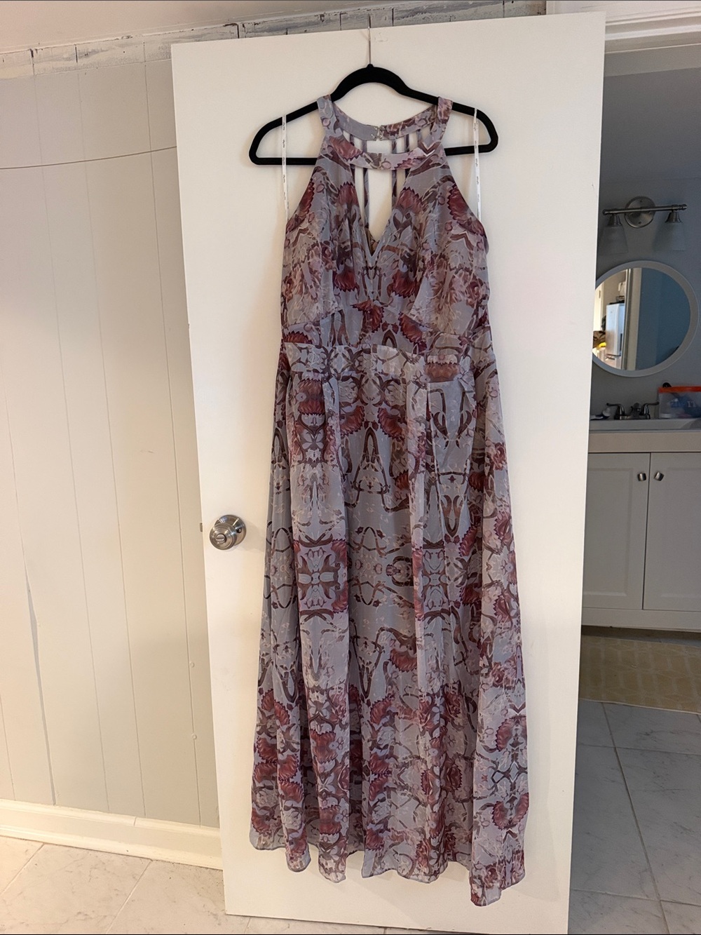 City Chic Mauve and Dusty Rose Halter Maxi Dress